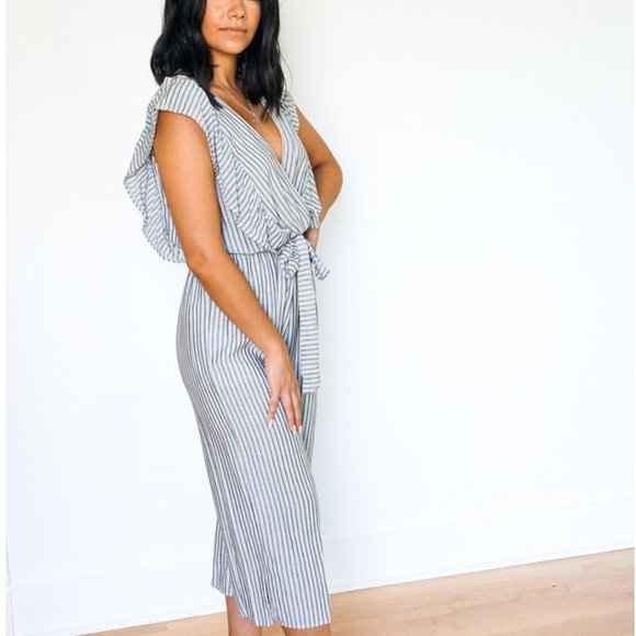 NWT Ruffled striped midi jumpsuit - Picture 3 of 7